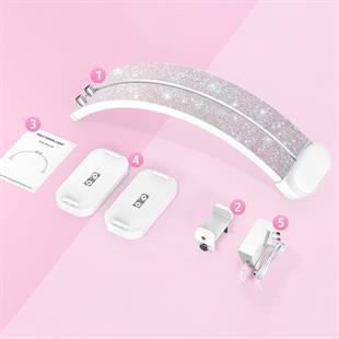 Trled F-550A AB-Pembe Elmas Desenli 55cm Katlanabilir Masa Lambası