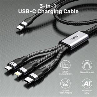 UNITEK TYPE-C 3in1 ŞARJ 1.5MT 20W (C14101BK-1.5M)