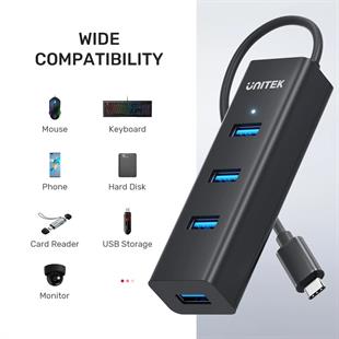 UNITEK TYPE-C TO 4 PORT USB 3.0 + TYPE-C (Y-3089Z)
