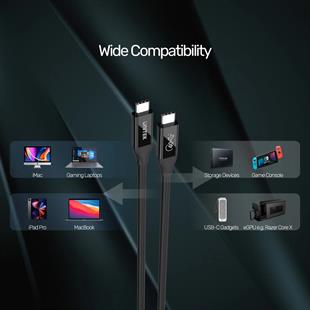 UNITEK USB4 THUNDERBOLT KABLO 0.8MT(C14100BK-0.8M)