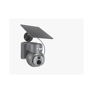 URANIUM ANP-PT4015BSW-S 4MP 3.6MM LENS 15MT IR+ 15MT BEYAZ LED ÇİFT YÖNLÜ KONUŞMA IP65 WIFI SOLAR KAMERA GRİ RENK(UBOX)
