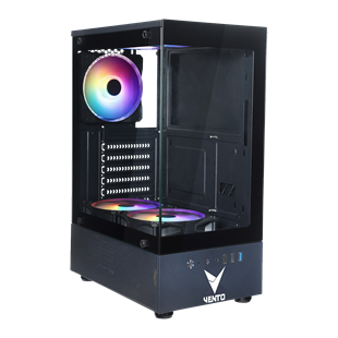 VENTO VG2803F 650W Siyah Temper Camlı Mid Tower ATX Kasa