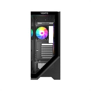 VENTO VG4202FL 750W 80+ BR GEN5 4x12CM RGB FAN E-ATX TEMPERLİ CAM 2xUSB2.0/1xUSB3.0 SİYAH GAMING KASA