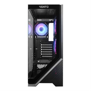 VENTO VG4202FLA 1000W 80+ GOLD 4x12CM ARGB FAN E-ATX TEMPERLİ CAM 2xUSB2.0/1xUSB3.0 SİYAH GAMING KASA