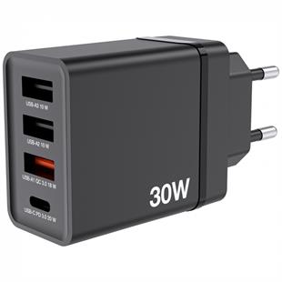 VERBATIM CHR-30EU1 30W 4 Bağlantı Noktalı USB Duvar Şarj Cihazı - Siyah