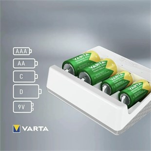 Varta 57658 Universal Charger Type-C USB Çoklu 5li Pil Şarj Cihazı (AA / AAA / C / D / 9V)