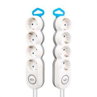 Vea VE-2S4S 4Lü 1.5 Metre Kablolu Anahtarlı Grup Priz
