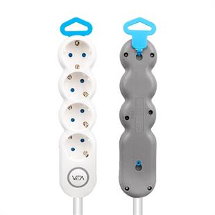 Vea VE-2S4S 4Lü 1.5 Metre Kablolu Anahtarlı Grup Priz