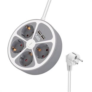 Vea VE-G604YU 4lü 2 USB’li Anahtarlı 1.5 Metre Grup Priz