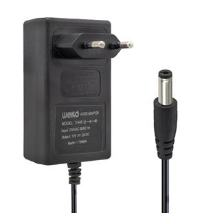 Weko 12 Volt 2 Amper 24 Watt Plastik Kasa Priz Tipi Adaptör (5.5x2.5 Uçlu)