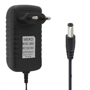 Weko 29.4 Volt - 1 Amper 5.5x2.5mm Uçlu Yerli Üretim Priz Tipi Adaptör 1.2 Metre Uzunluk