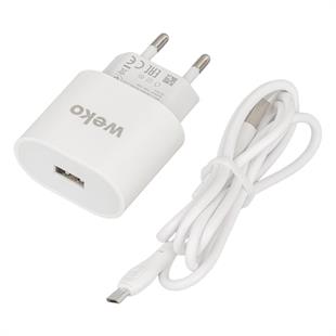 Weko WK-21441 PDU QC 3.0 Amper Telefon Şarj Adaptörü + Micro USB Kablo