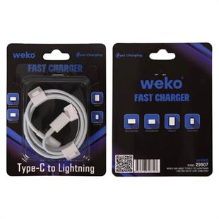 Weko WK-29907 Beyaz 1 Metre Type-C to Lightning Şarj - Data Aktarım Kablosu