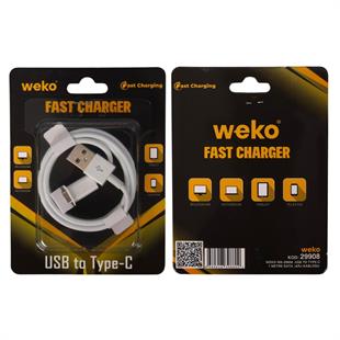 Weko WK-29908 Beyaz 1 Metre Usb To Type-C Şarj - Data Aktarım Kablosu