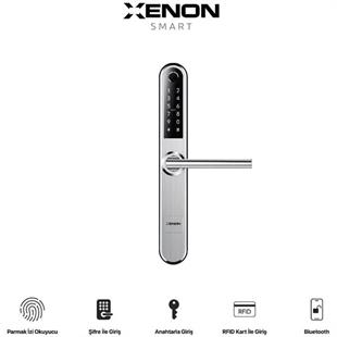 XENON SMART X8057 Akıllı Kapı Kilidi Parmak İzi Şifre Girişli Gümüş
