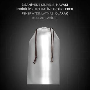 ZMR ZMR-385 Katlanır Şişirilebilir Beyaz Ledli Aydınlatma Tüpü USB Ve Güneş Enerjisi Şarjlı Armatür