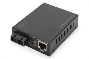 DN-82160 DIGITUS Gigabit Ethernet PoE+ Media Converter, Singlemode 802.3at, 30W, SC connector, up to 20km  