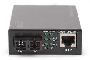 DN-82160 DIGITUS Gigabit Ethernet PoE+ Media Converter, Singlemode 802.3at, 30W, SC connector, up to 20km  