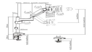 GAMEON GO-3363 17  - 32   2-10KG DİREK MONTAJLI TEKLİ MONITOR KOLU