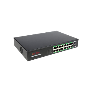 XENTINO S1602GPU 16PORT GIGABIT POE 2PORT GIGABIT SFP UNMANAGED SWITCH (250W)