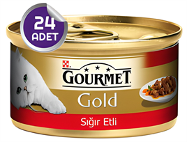 Gourmet Gold Kıyılmış Sığır Etli Kedi Konservesi 24x85 Gr
