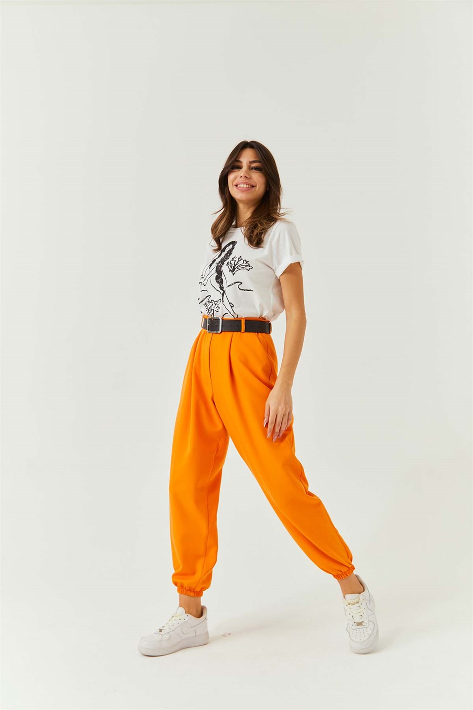 Baggy Orange Women's Pants Tuba Butik