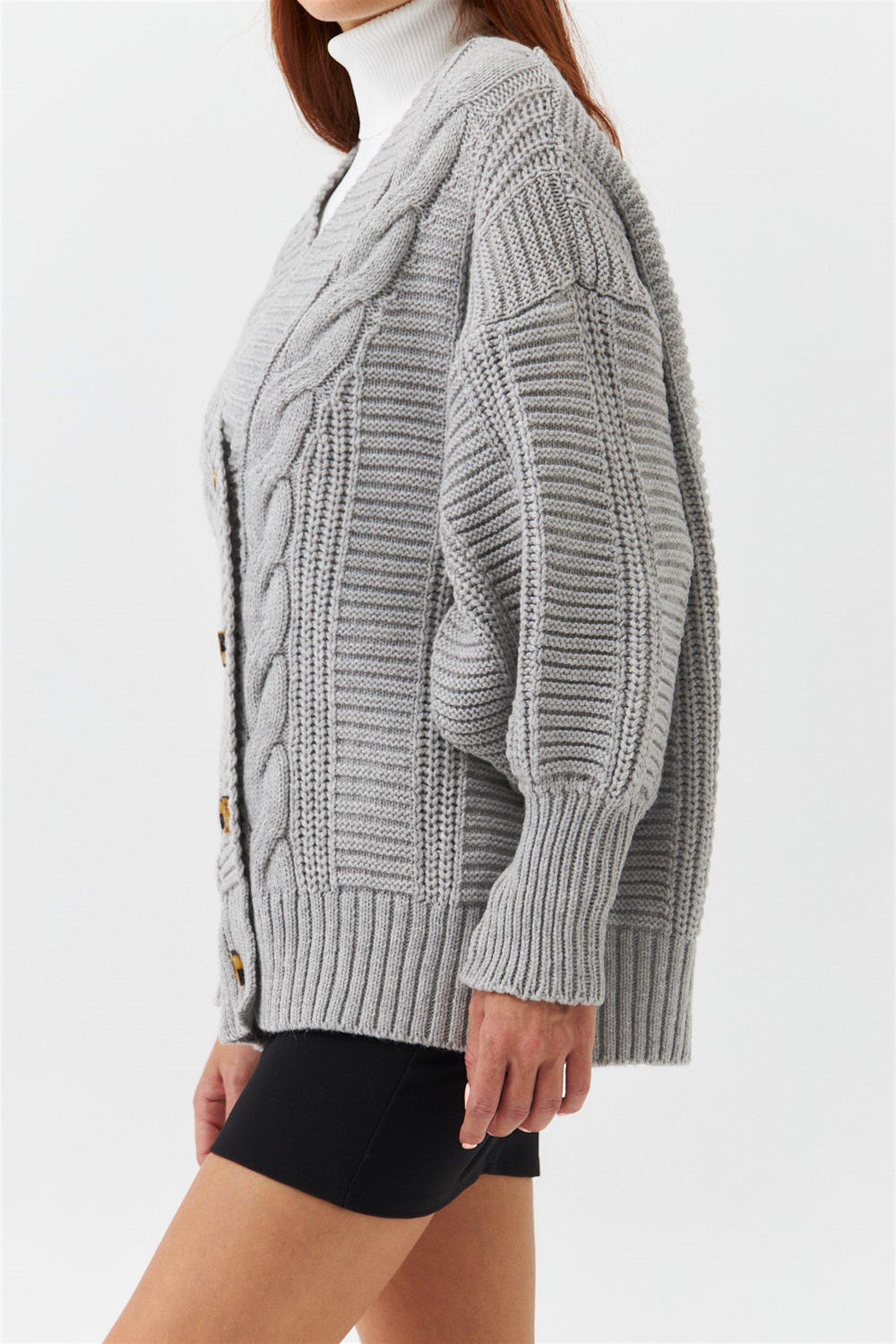 That Cozy Feeling Grey Oversized Knit Cardigan Sweater