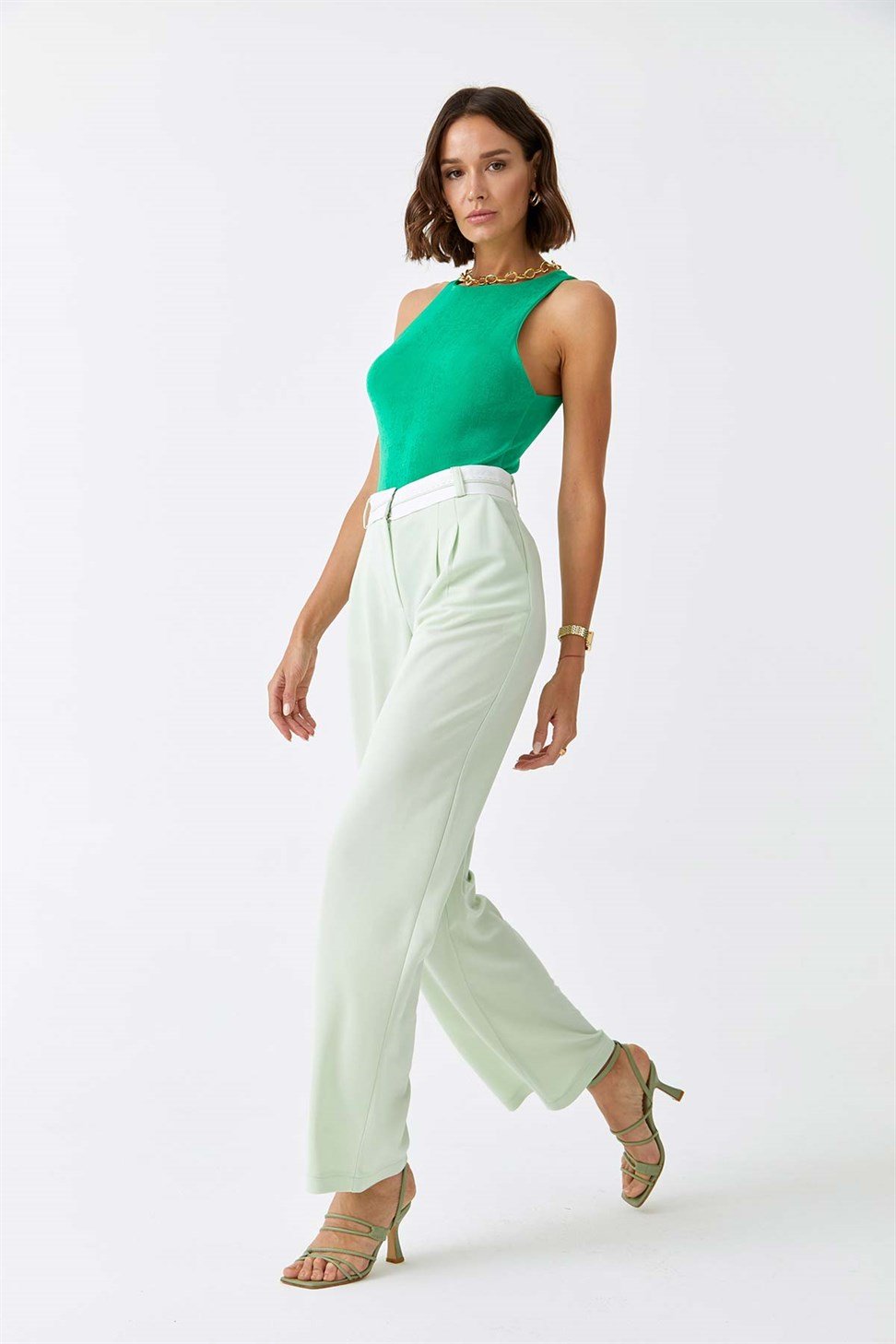 Buy Code by Lifestyle Women Green Polyester Regular Fit Solid Pants_26 at  Amazon.in