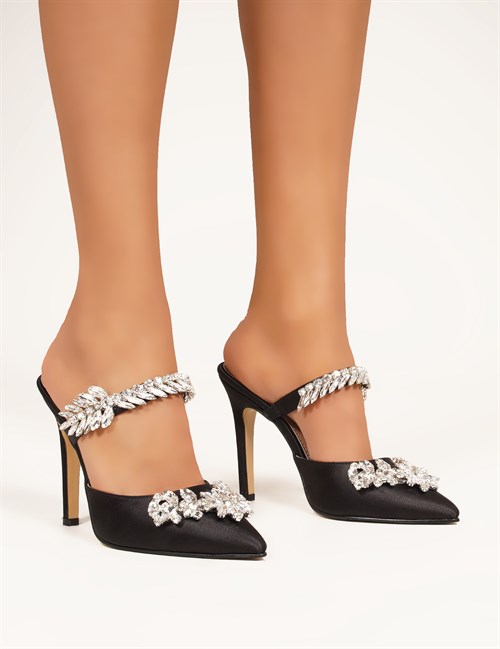Desire Kristal Taşlı Ayakkabı Siyah - Kadın Ayakkabı