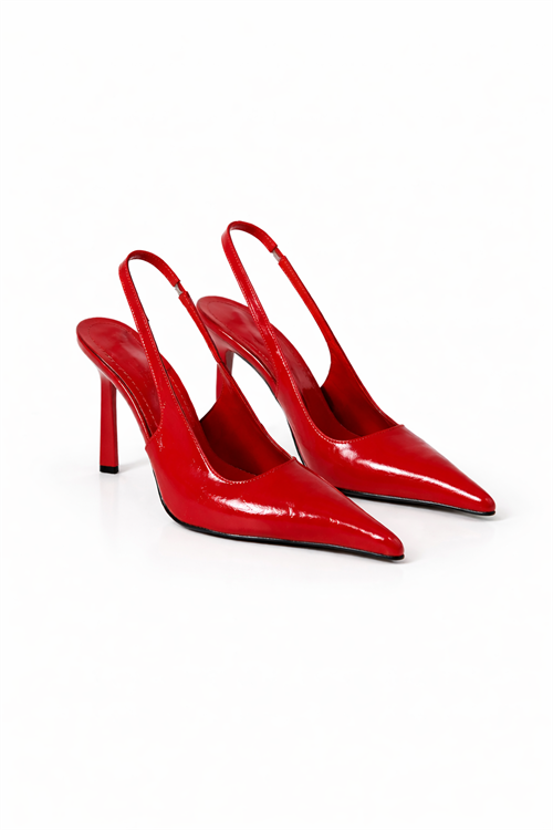 Soleil Rugan Slingback Stiletto Kırmızı - Stiletto