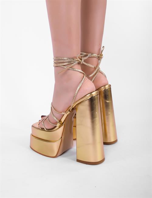 Tasha Platform Topuklu Ayakkabı Gold