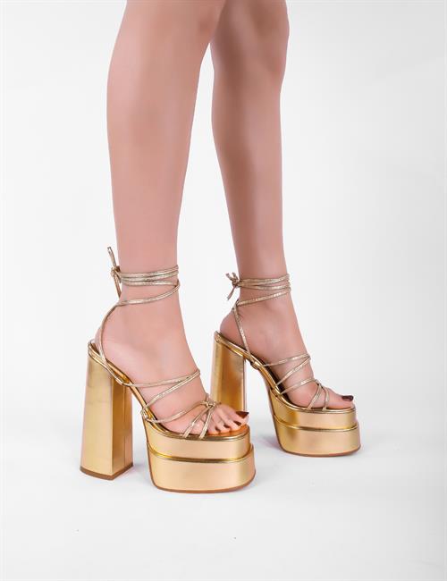 Tasha Platform Topuklu Ayakkabı Gold
