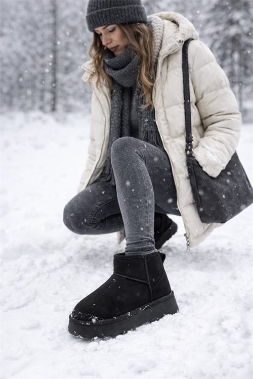 Yora Süet Bot Siyah - Düz Bot