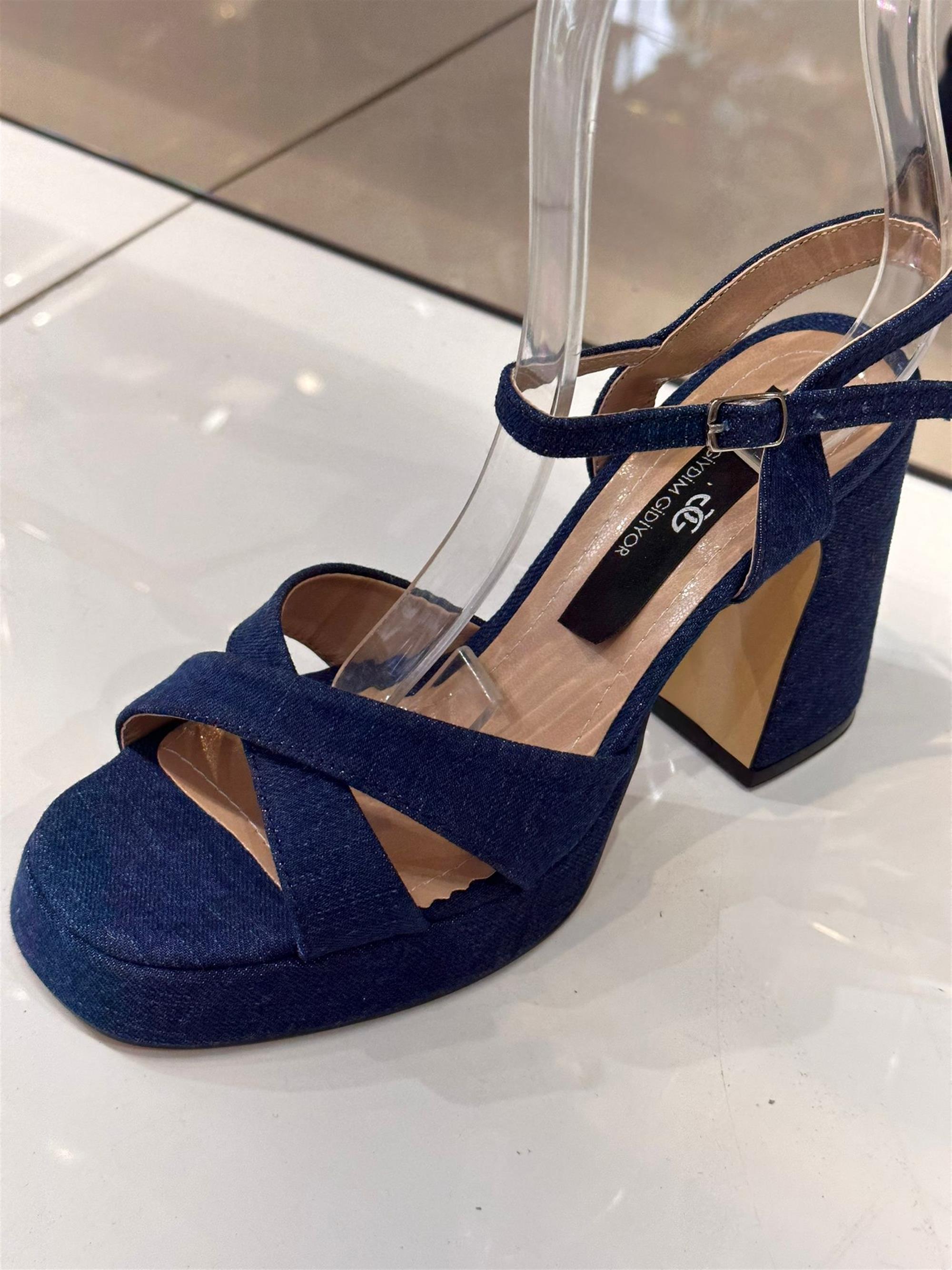 Bloom Kalın Topuklu Ayakkabı Mavi
