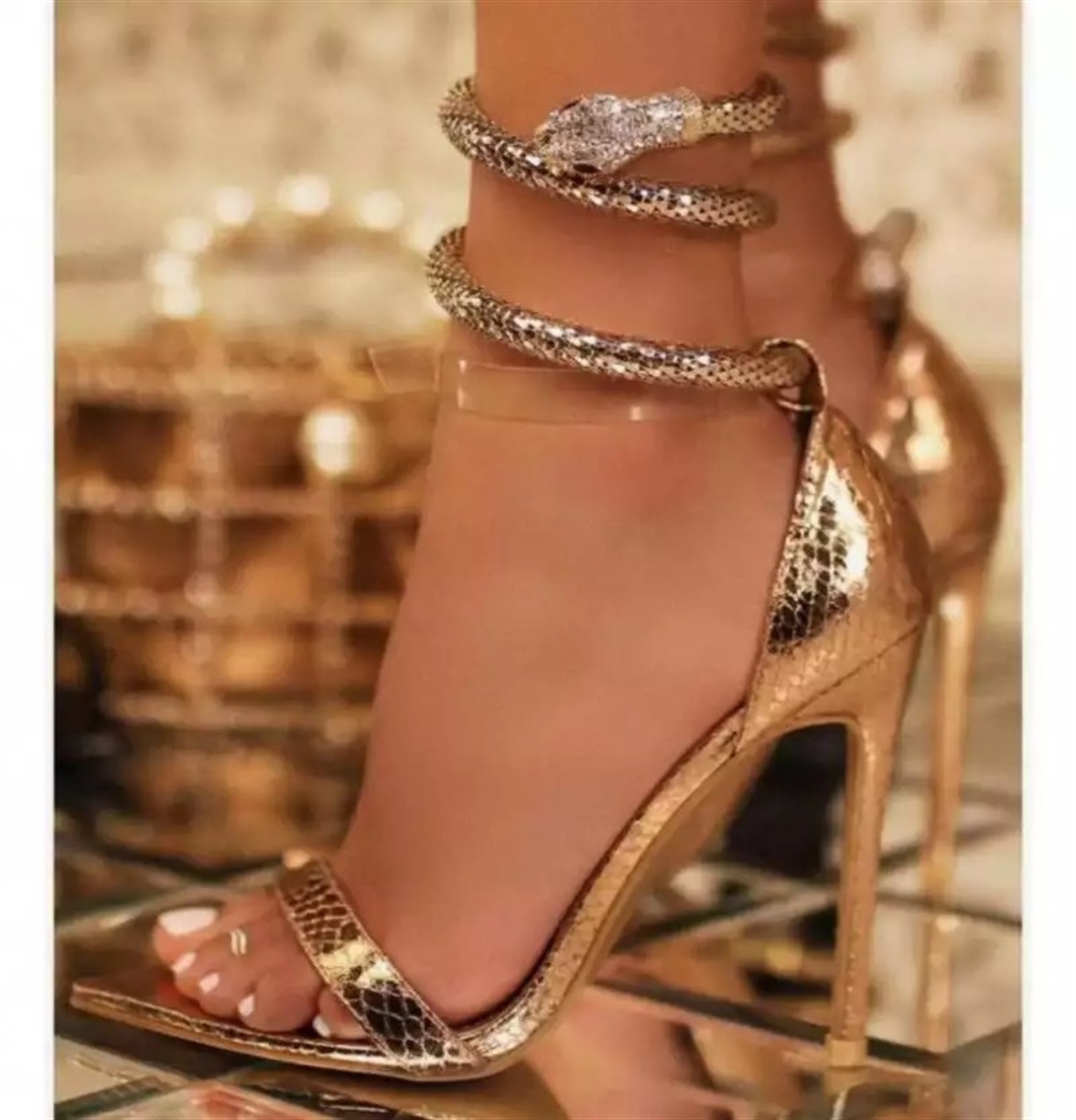 Celly Topuklu Ayakkabı Gold