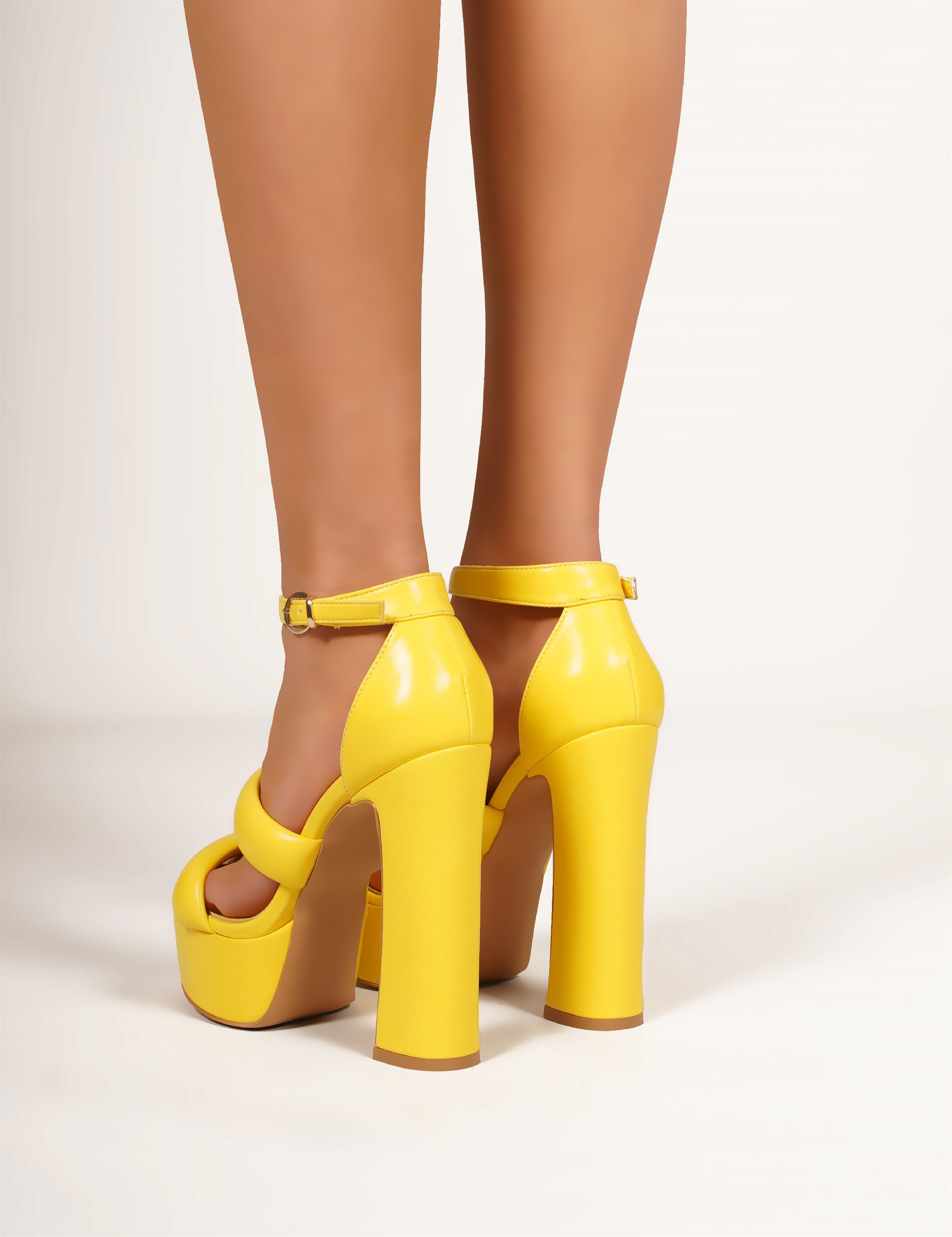 Elvie Platform Topuklu Kadın Ayakkabı Sarı | Giydim Gidiyor