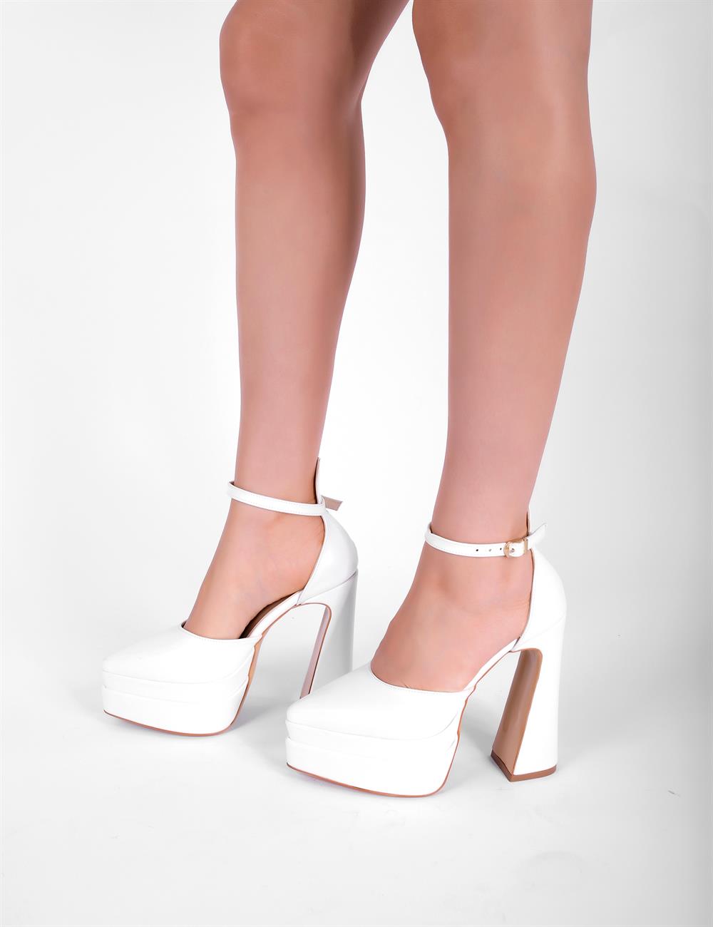 Glamis Kadın Topuklu Ayakkabı Beyaz - Kadın Ayakkabı
