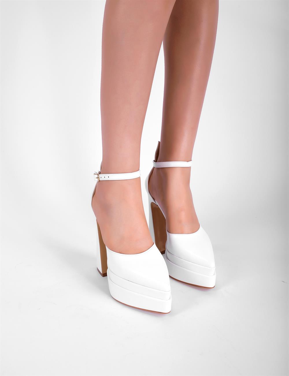 Glamis Kadın Topuklu Ayakkabı Beyaz - Kadın Ayakkabı
