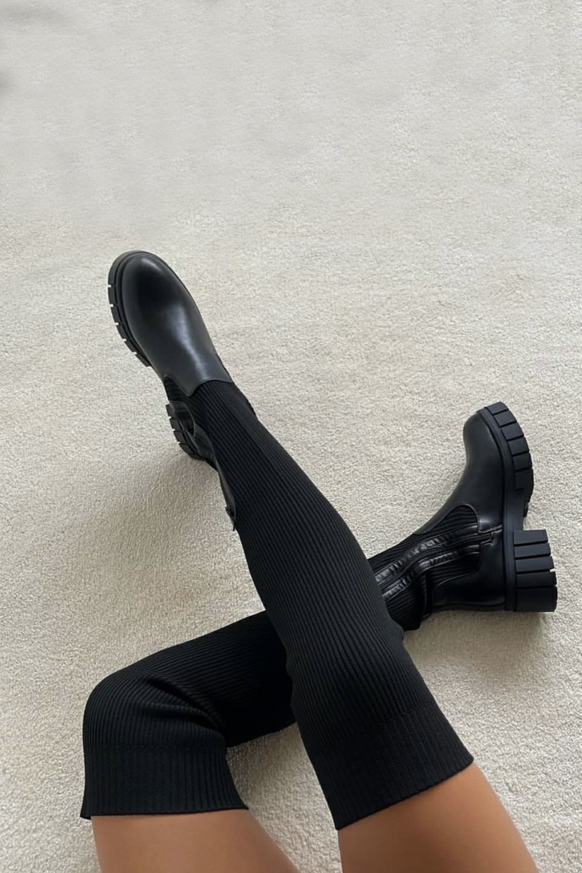Jen Triko Çizme Siyah | Giydim Gidiyor