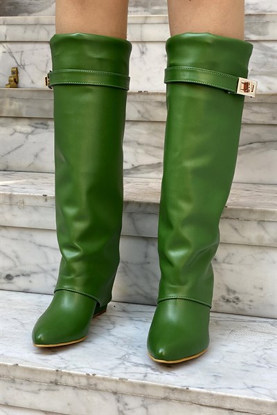 Jess Deri Çizme Yeşil