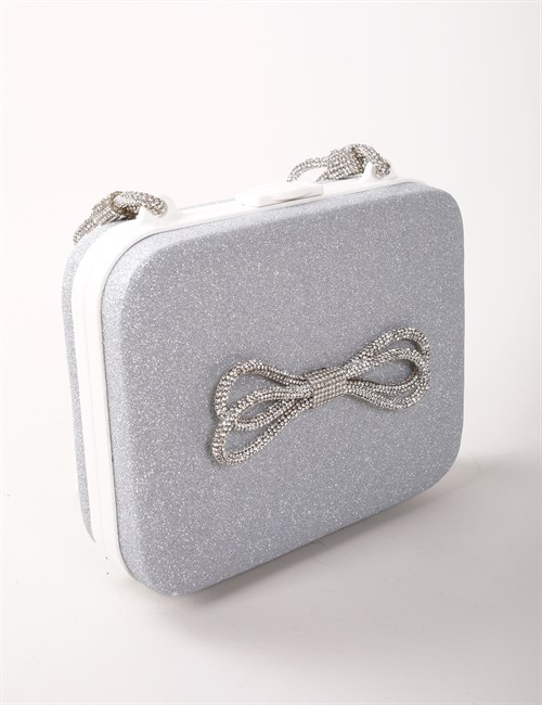 Lyra Kristal Taşlı Gümüş Çanta - Çanta