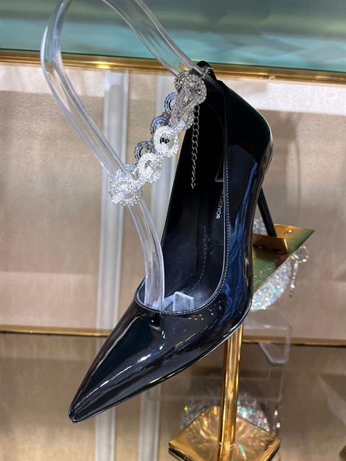 Raye Kristal Taşlı Stiletto Siyah - Kadın Ayakkabı