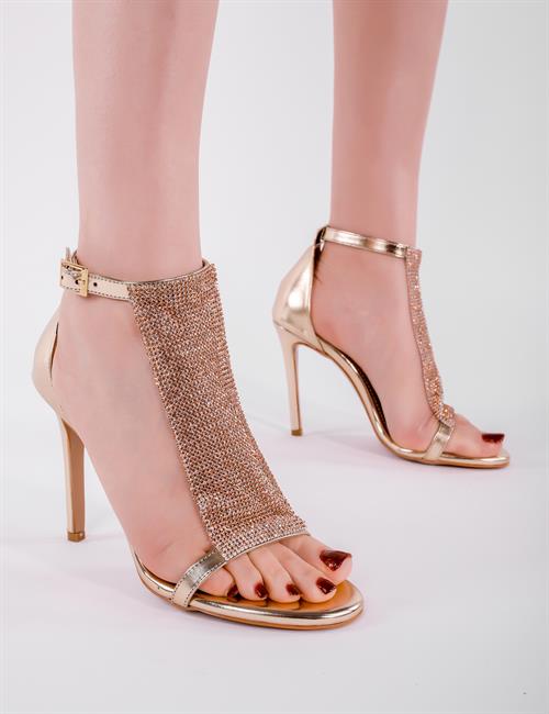 Sophia Kristal Taşlı Ayakkabı Gold - KADIN AYAKKABI