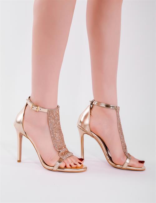 Sophia Kristal Taşlı Ayakkabı Gold - KADIN AYAKKABI