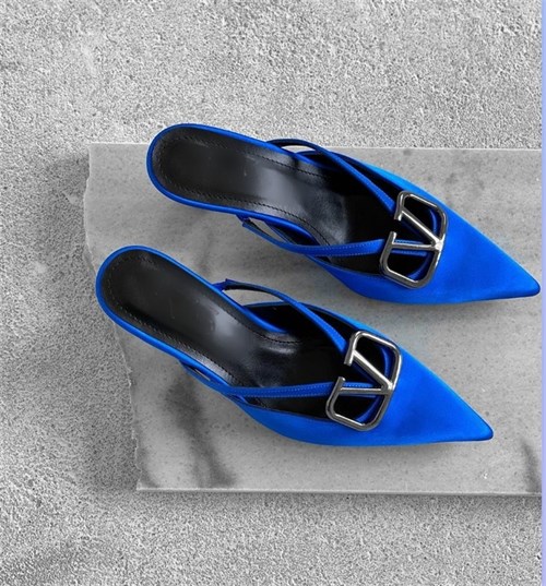 Verus Topuklu Terlik Sax Mavi - Kadın Ayakkabı