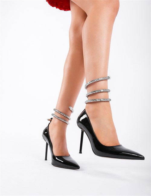 Zoltan Kristal Taşlı Ayakkabı Gümüş - Kadın Ayakkabı