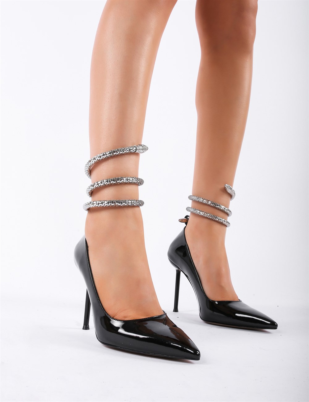 Zoltan Kristal Taşlı Ayakkabı Gümüş - Kadın Ayakkabı