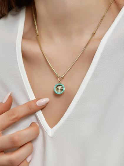 14 Ayar Altın Mineli Kalem İşçilikli Kolye