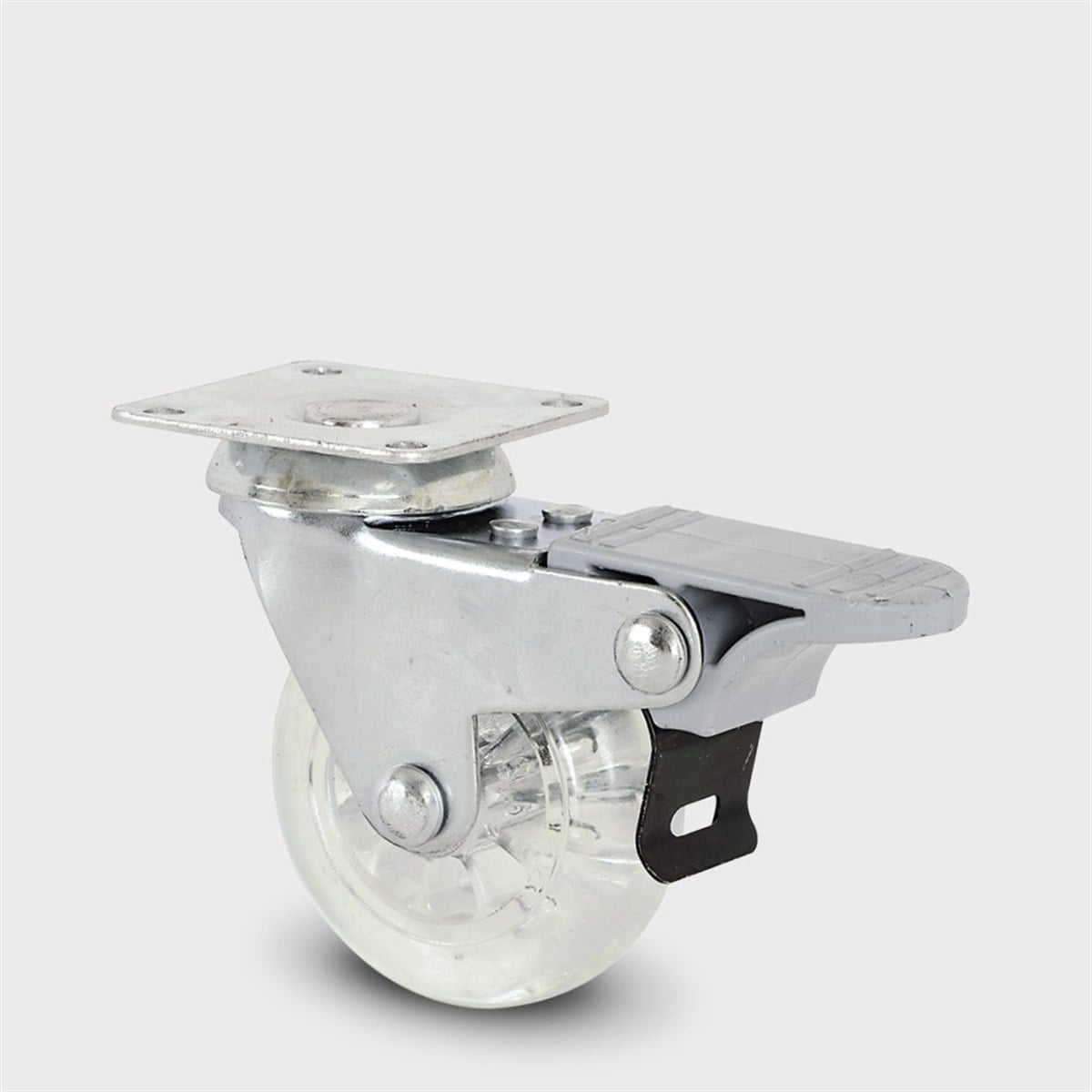 BURAK 50mm Çift Sıra Bilyalı Frenli Şeffaf Tekerlek