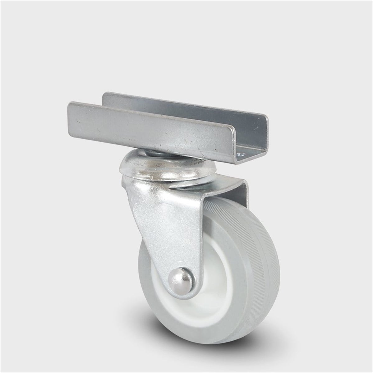 BURAK 50mm U Tablalı Çift Sıra Bilyalı Gri-Beyaz Tekerlek